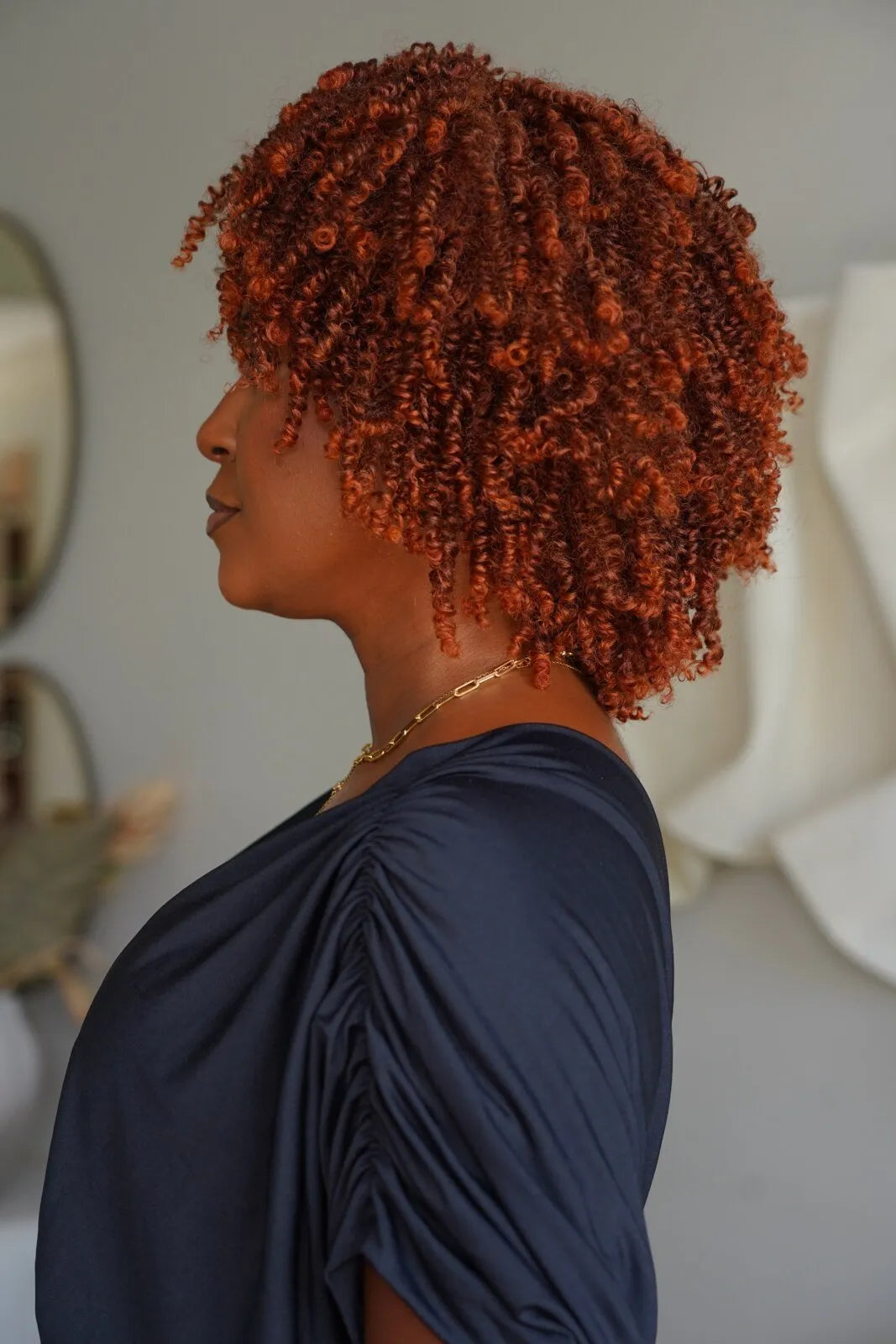Wig Afro Reta cor Orangeade - JANET COLLECTION