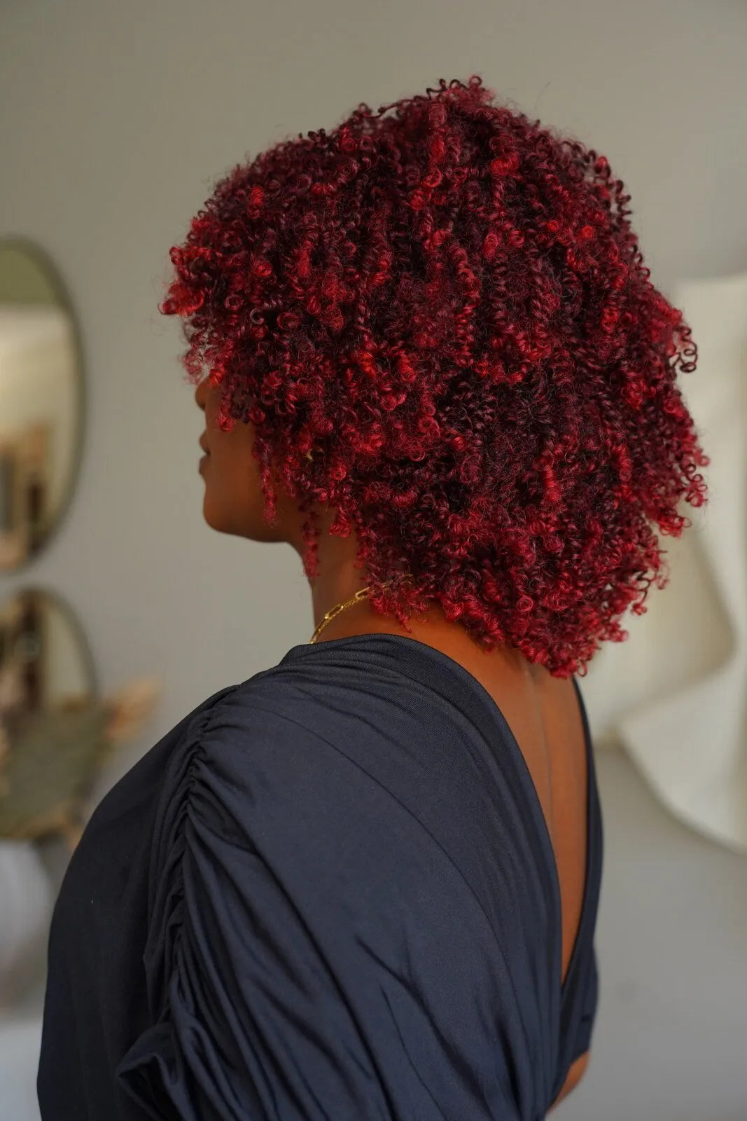 Wig Afro Reta cor Cardinal - JANET COLLECTION