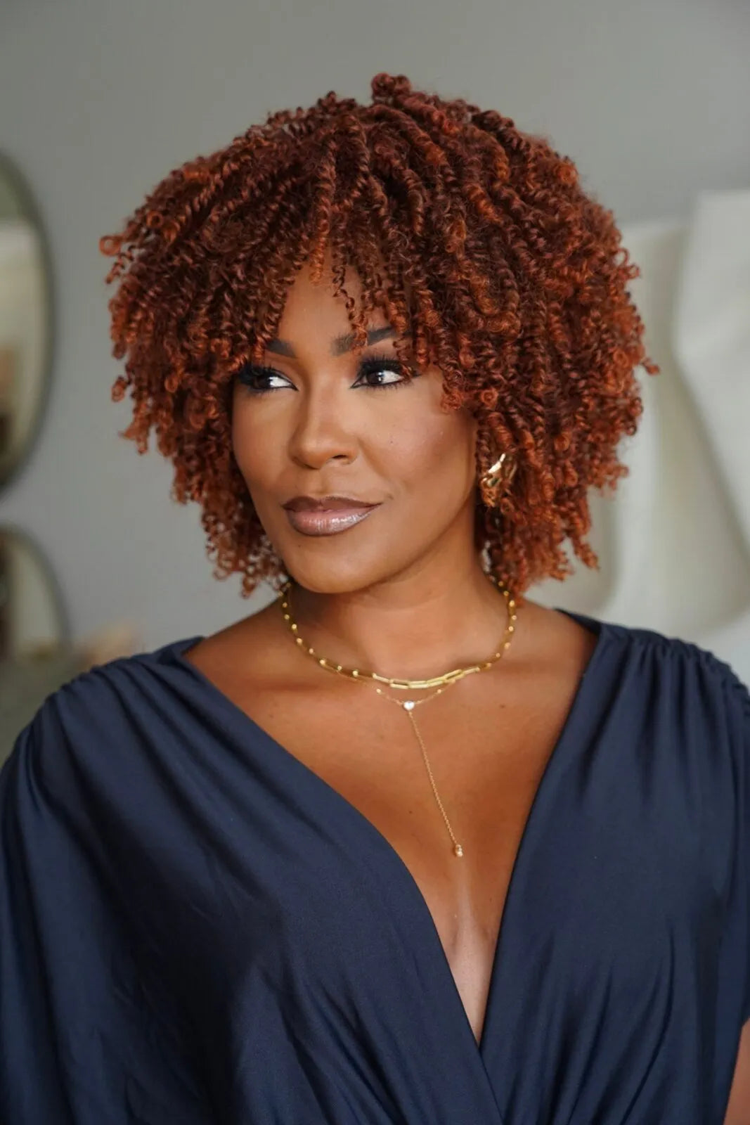 Wig Afro Reta cor Orangeade - JANET COLLECTION