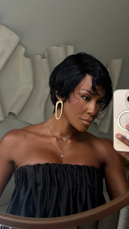Clara Human Hair Wig, Color 1B