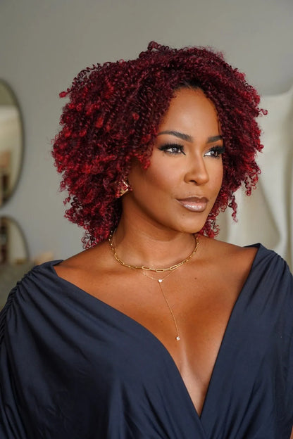 Wig Afro Reta cor Cardinal - JANET COLLECTION