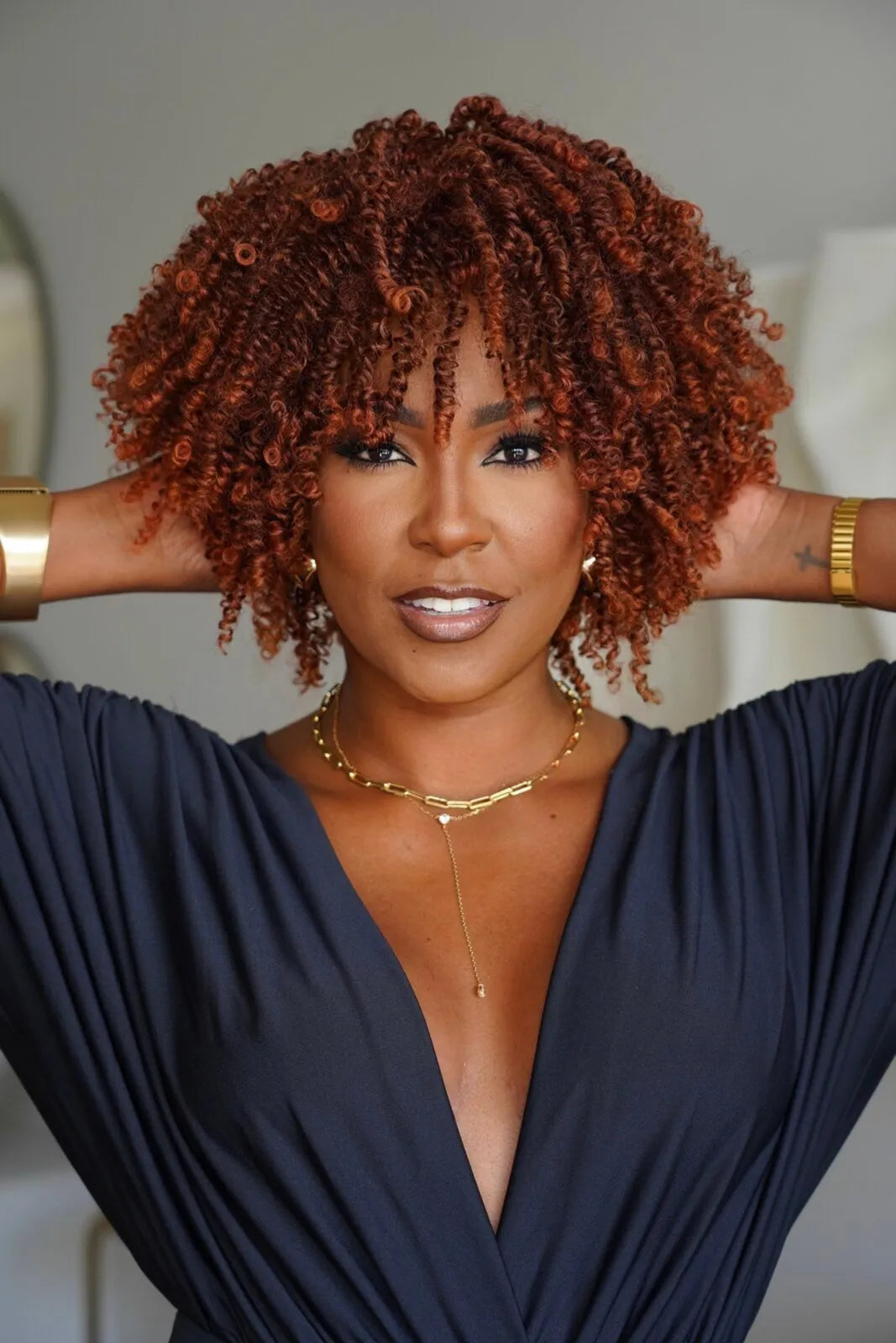 Wig Afro Reta cor Orangeade - JANET COLLECTION