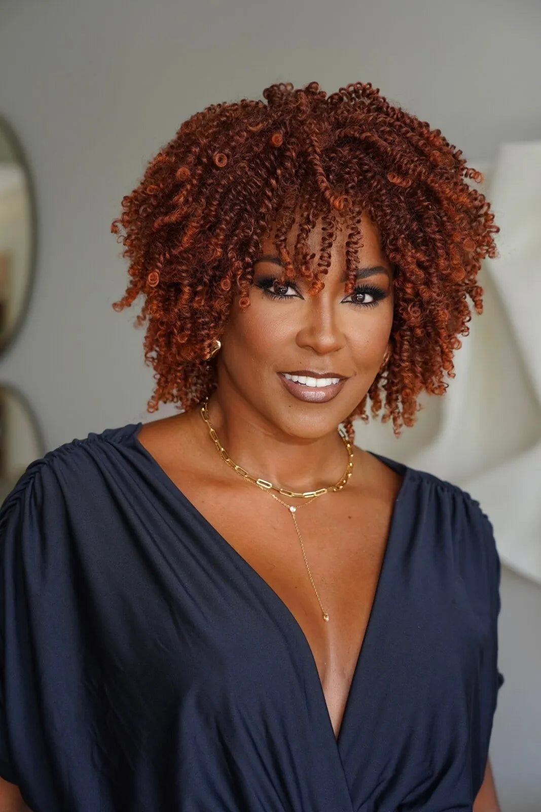 Wig Afro Reta cor Orangeade - JANET COLLECTION