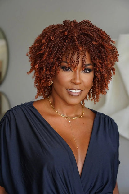 Wig Afro Reta cor Orangeade - JANET COLLECTION